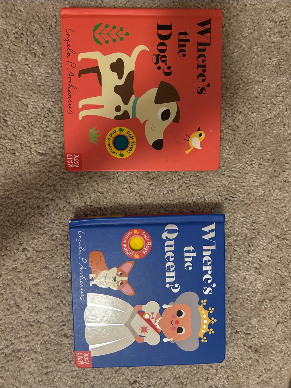 Where's the Dog? / Where's the Queen? Board Books - Red & Blue
